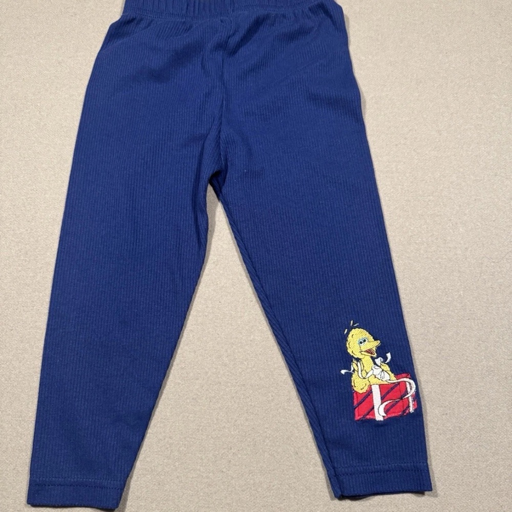 Blue 3T girls leggings Sesame Street big bird vintage 97